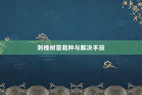 刺槐树苗栽种与解决手段